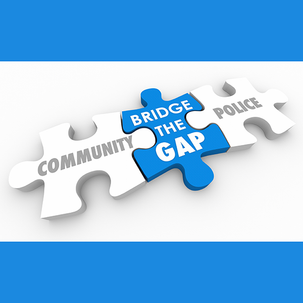puzzle pieces with bridging community and police