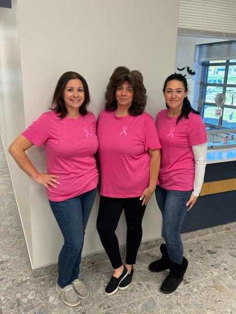 Township Clerk Staff wearing pink shirts in support of Breast Cancer Awareness Month