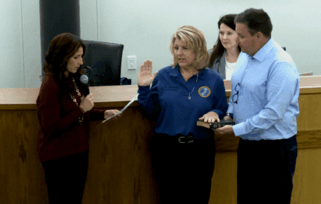 North Brunswick OEM Coordinator Marrissa Heyman is sworn in at the October 20 Township Council Meeting