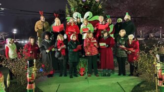 The North Brunswick Woman's Club sing Christmas carols at the beginning of the Annual Tree Lighting Ceremony.